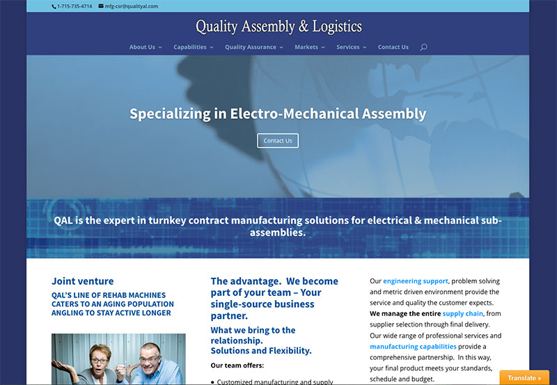 manufacturing web design